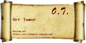 Orr Tomor névjegykártya